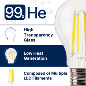 FLSNT filament-style design close-up highlighting elegant glass and warm LED structure