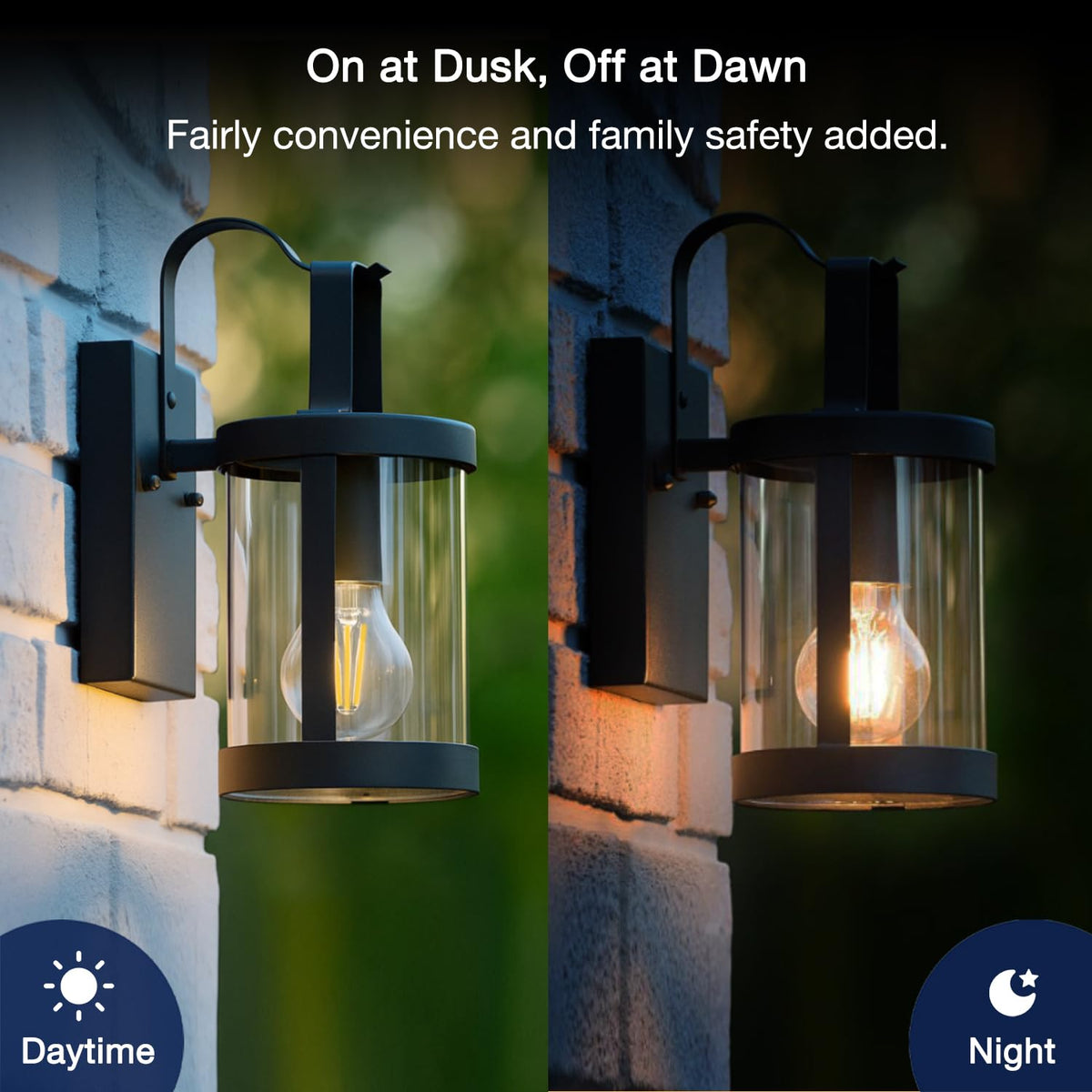 FLSNT outdoor LED Edison bulb garden view highlights vintage filament look