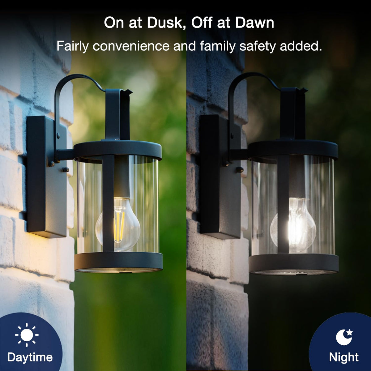 FLSNT outdoor sensor A19 bulb installed on patio for easy setup