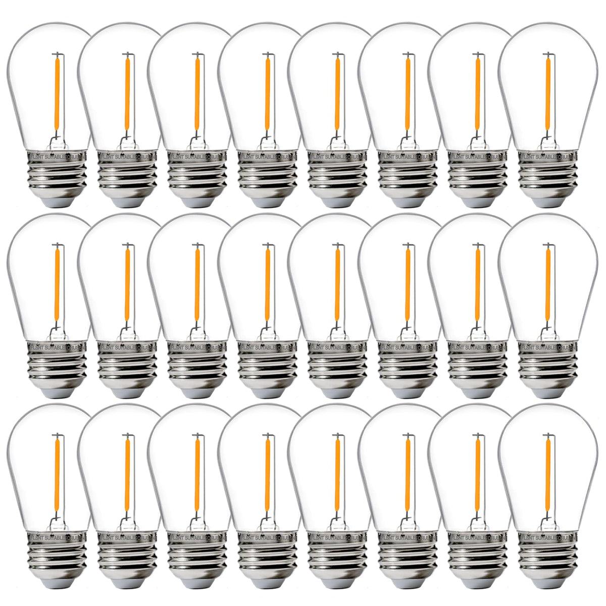 FLSNT S14 bulb outdoors, warm white 1W for steady atmospheric lighting.