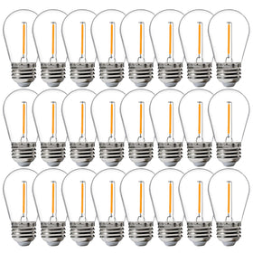 FLSNT S14 bulb outdoors, warm white 1W for steady atmospheric lighting.