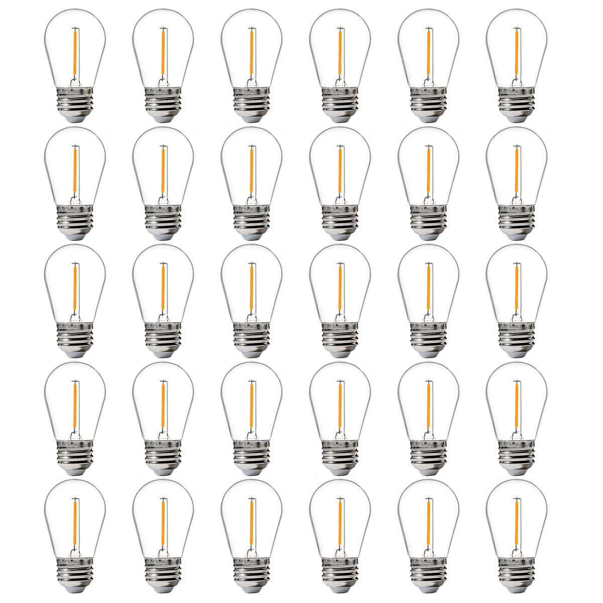 FLSNT S14 LED outdoor bulbs delivering 2200K warm light with energy efficiency.