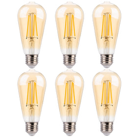 FLSNT ST19 amber glass bulb emphasizing vintage glow for cozy dining spaces.