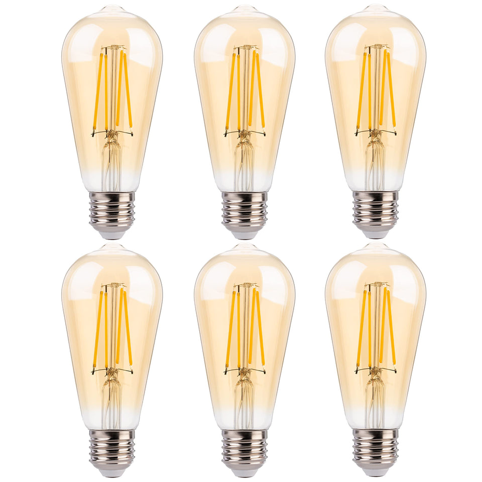 FLSNT ST19 amber glass bulb emphasizing vintage glow for cozy dining spaces.