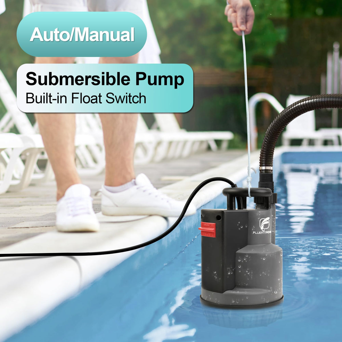 FluentPOWER submersible pump motor in action for efficient water transfer