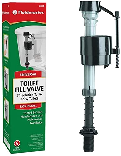 Fluidmaster 400A height-adjustable valve adapting to diverse toilet tanks.