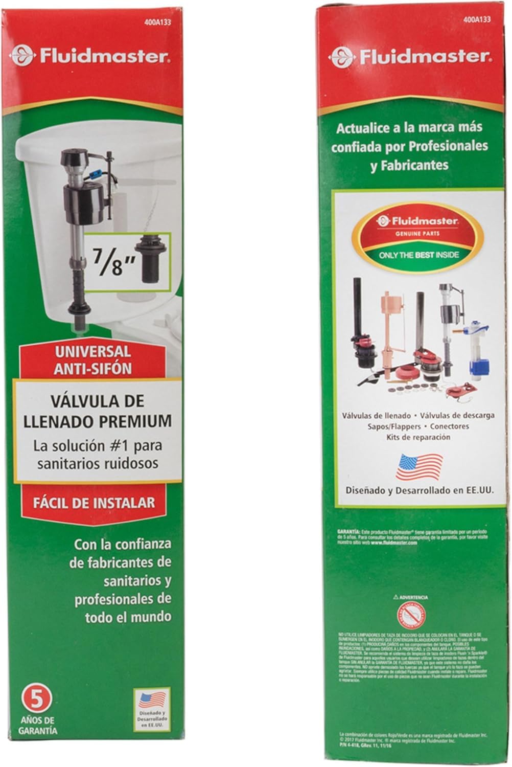 Fluidmaster 400A133 boxed-set ready for quick bathroom upgrades