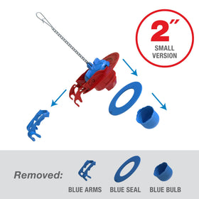 Fluidmaster 523A-009-T4 replaces small 2in or large 3in flappers to stop running toilets.