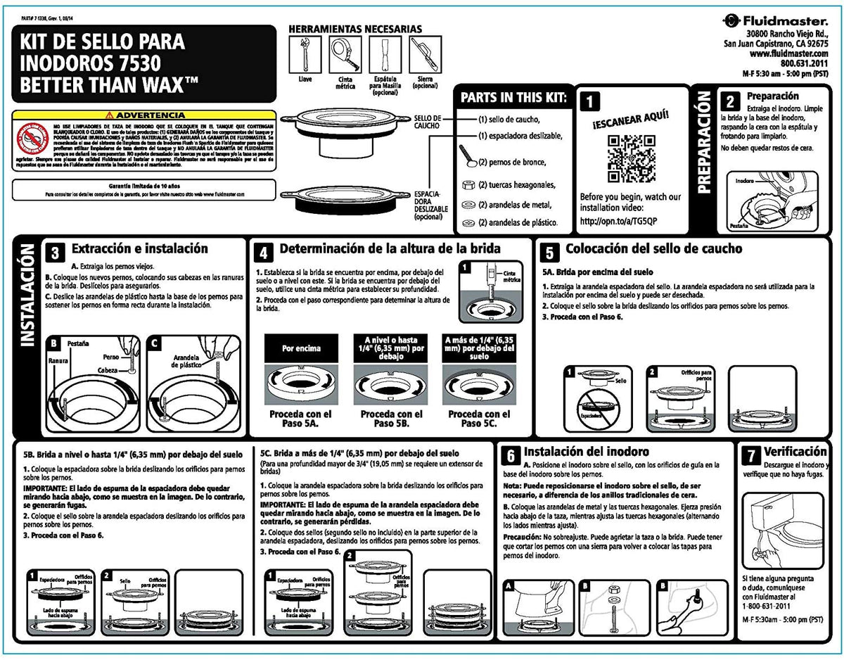 Fluidmaster 7530P8 packaging ready for DIY bathroom upgrades.