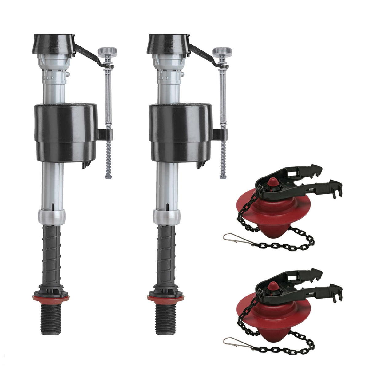 Fluidmaster K-400A-5004 fill valve with adjustable height for most toilets.