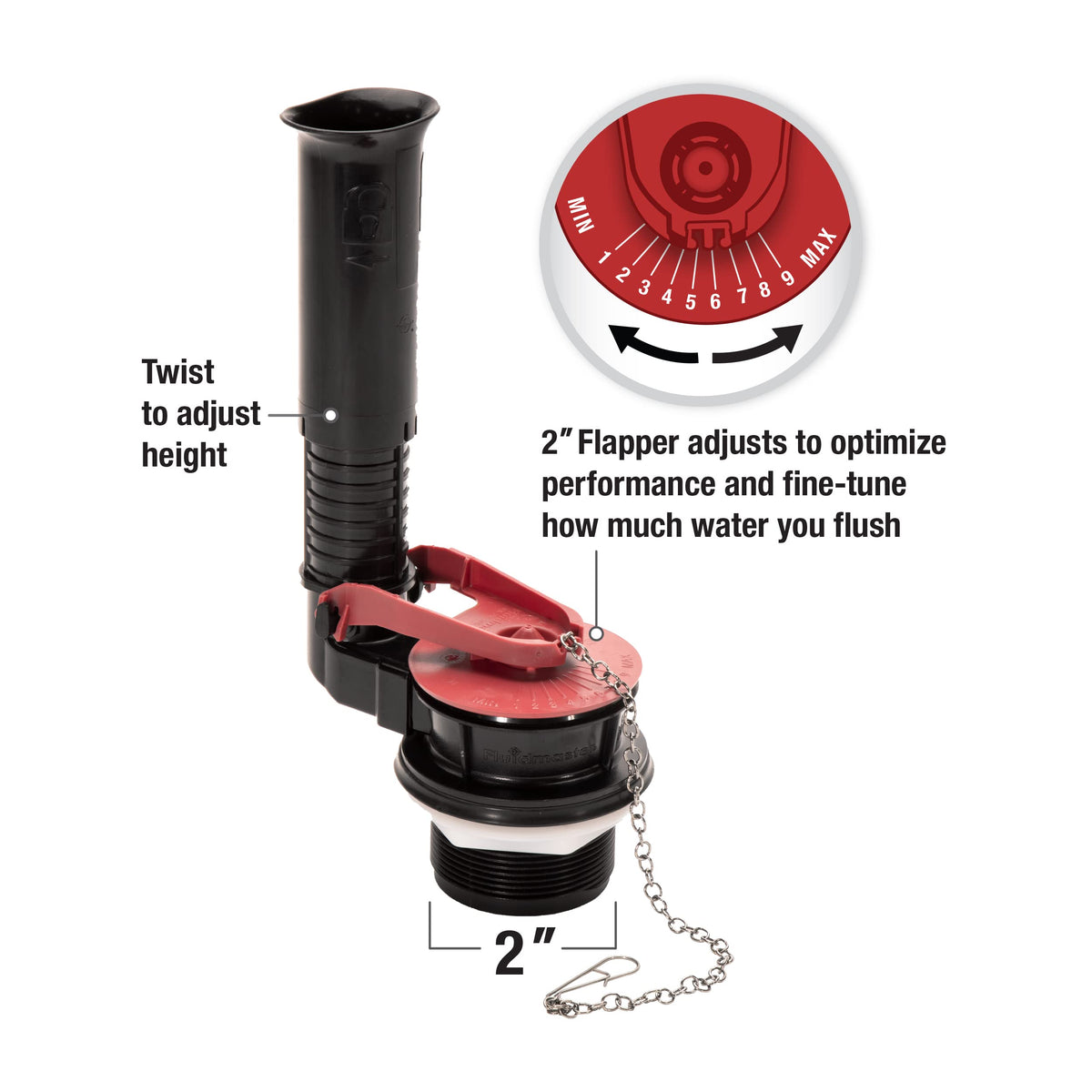 PerforMAX flapper close-up for reliable flush performance.