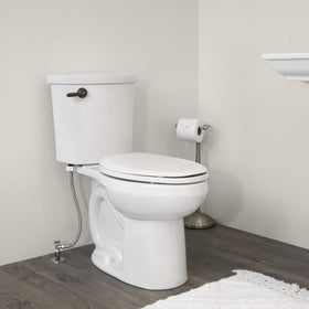 Fluidmaster Perfect Fit lever installation shows no-cut, no-bend approach.