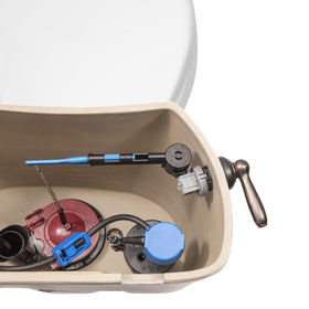Fluidmaster lever attaches securely to the toilet tank.