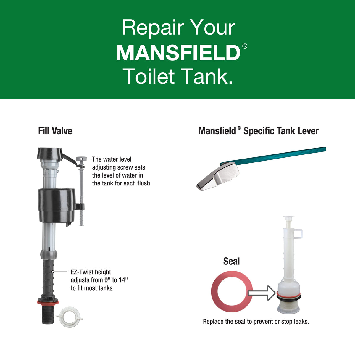 Fluidmaster tank water level adjustment dial for precise control