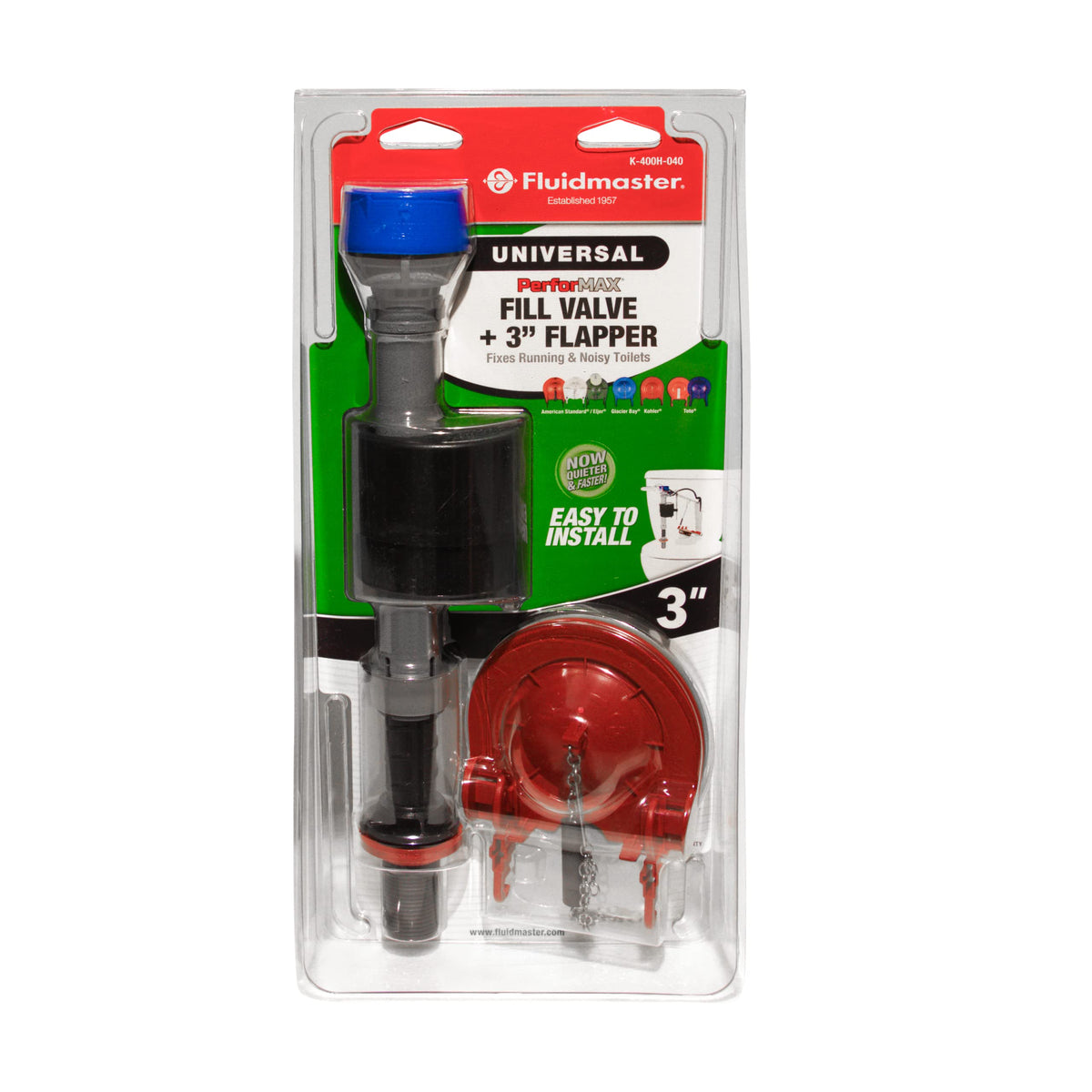 Fluidmaster three-inch flapper close-up highlighting sealing surface.