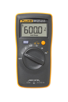 Fluke 101 compact body enables one-handed use in the field.