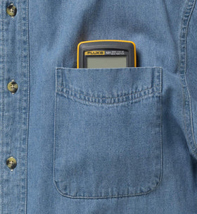 Fluke 101 one-handed use in tight spaces.