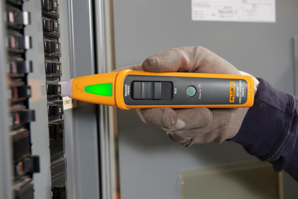 Fluke BK120 4-in-1 tool consolidates breaker finding, NCV, socket testing, and lighting