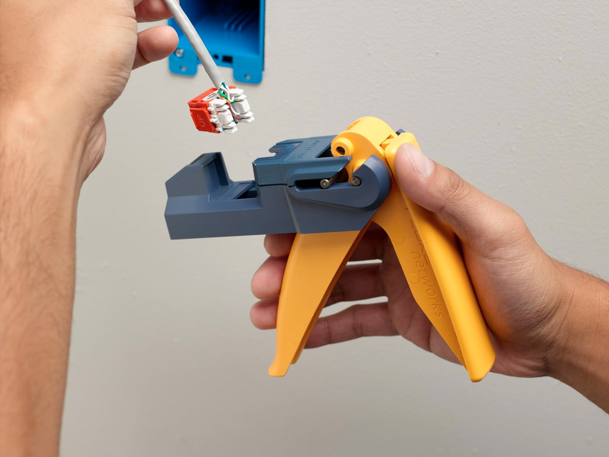 Built-in blade trims excess wire for clean terminations.