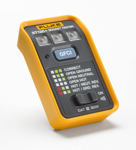 Fluke ST120+ LED indicators simplify identifying miswired outlets on site.