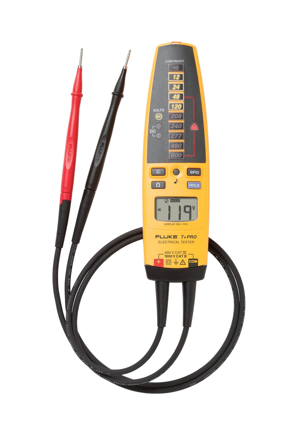Fluke T+PRO electrical tester in box for on-site use