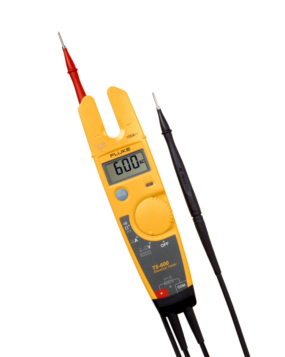 Fluke T5-600 front view highlighting compact design for tight electrical panels