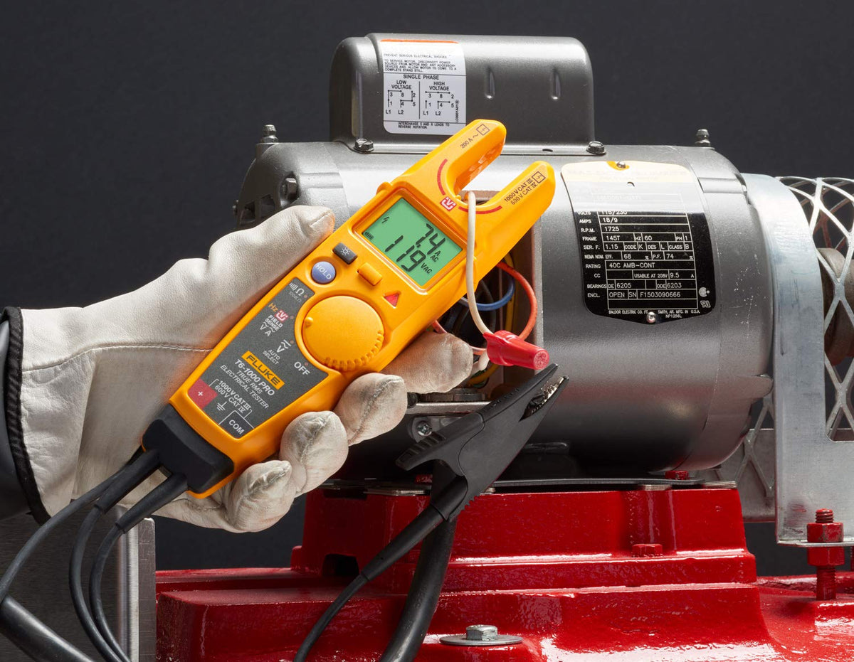 Fluke T6-1000 PRO jaw opening supports large conductors up to AWG 4/0.