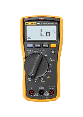 Fluke 117 with VoltAlert non-contact voltage detection for quick safety checks.