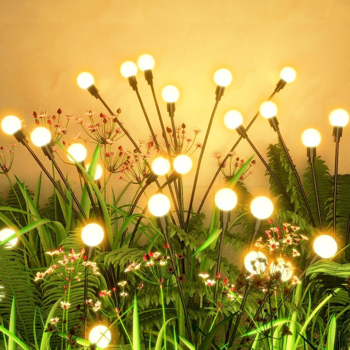 Flumy firefly lights cluster in warm white for cozy garden nights