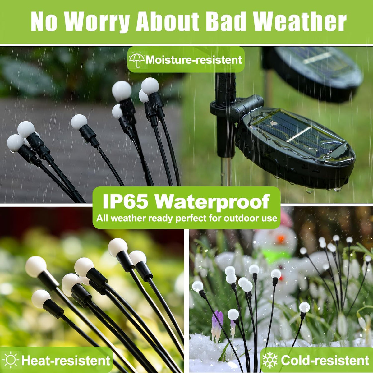 Flumy waterproof garden lights with IP65 withstand rain and wind