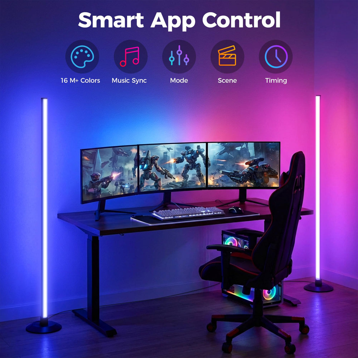 Flupuro ICRGB lights sync with music for lively gaming nights