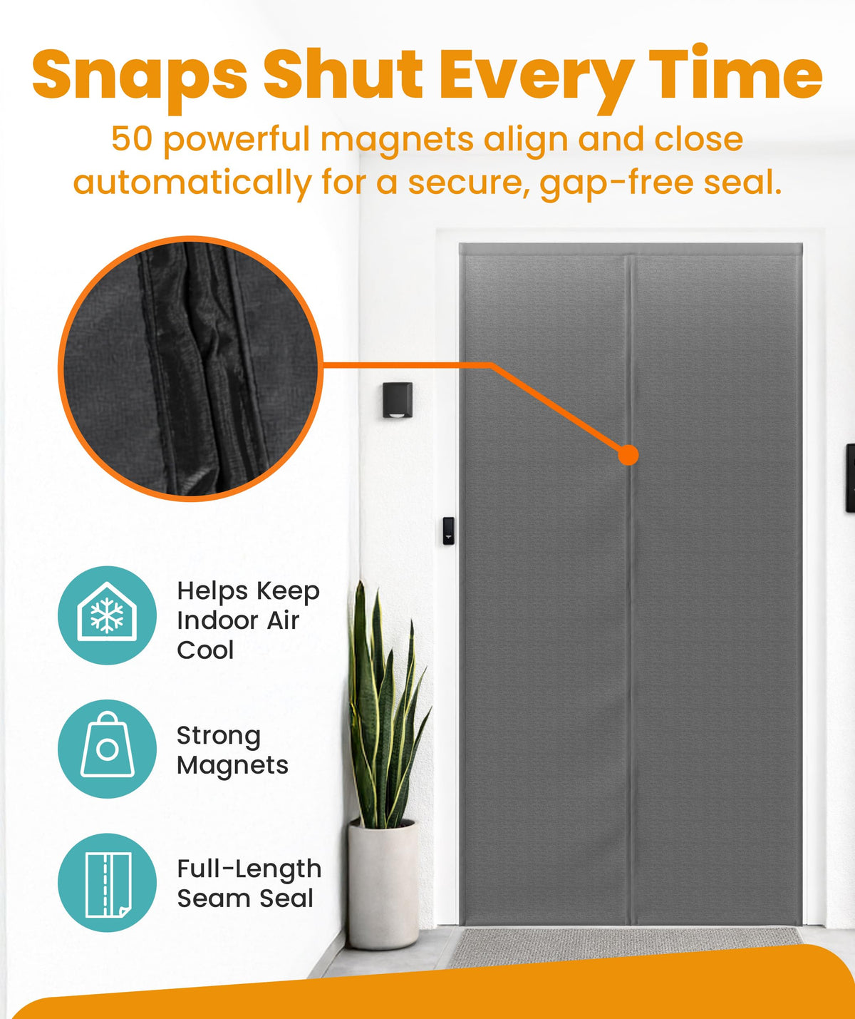 Flux Phenom 50 magnets close-up highlights strong magnetic seal for reliable closure