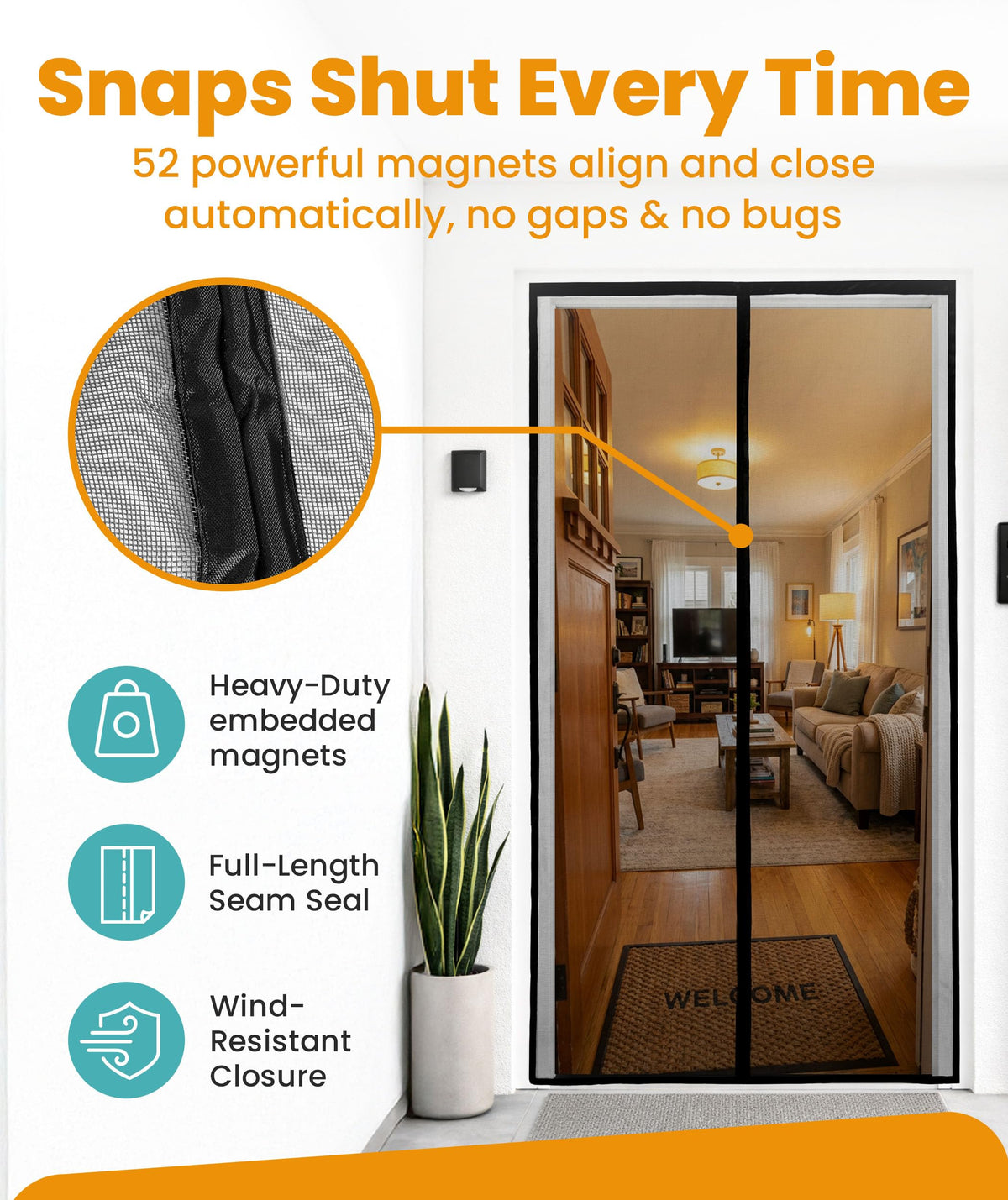 Flux Phenom door-frame fit 38x82 closeup shows precise sizing for standard doors.