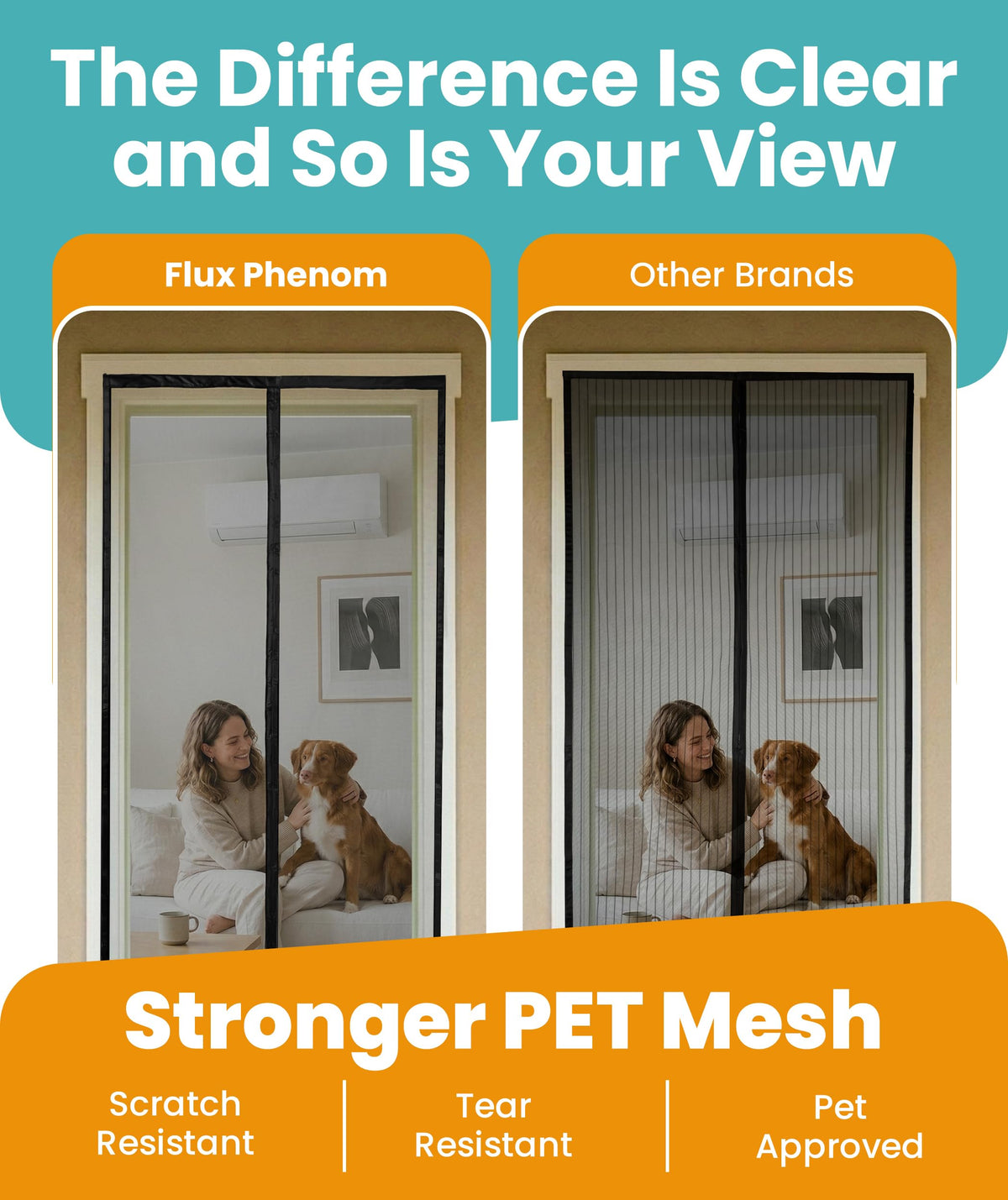 Flux Phenom tie-back straps demonstrate doorway openness for easy entry.