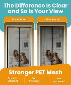 Flux Phenom tie-back straps demonstrate doorway openness for easy entry.