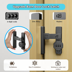 Flwrse barn door lock 90-degree design fits left or right doors