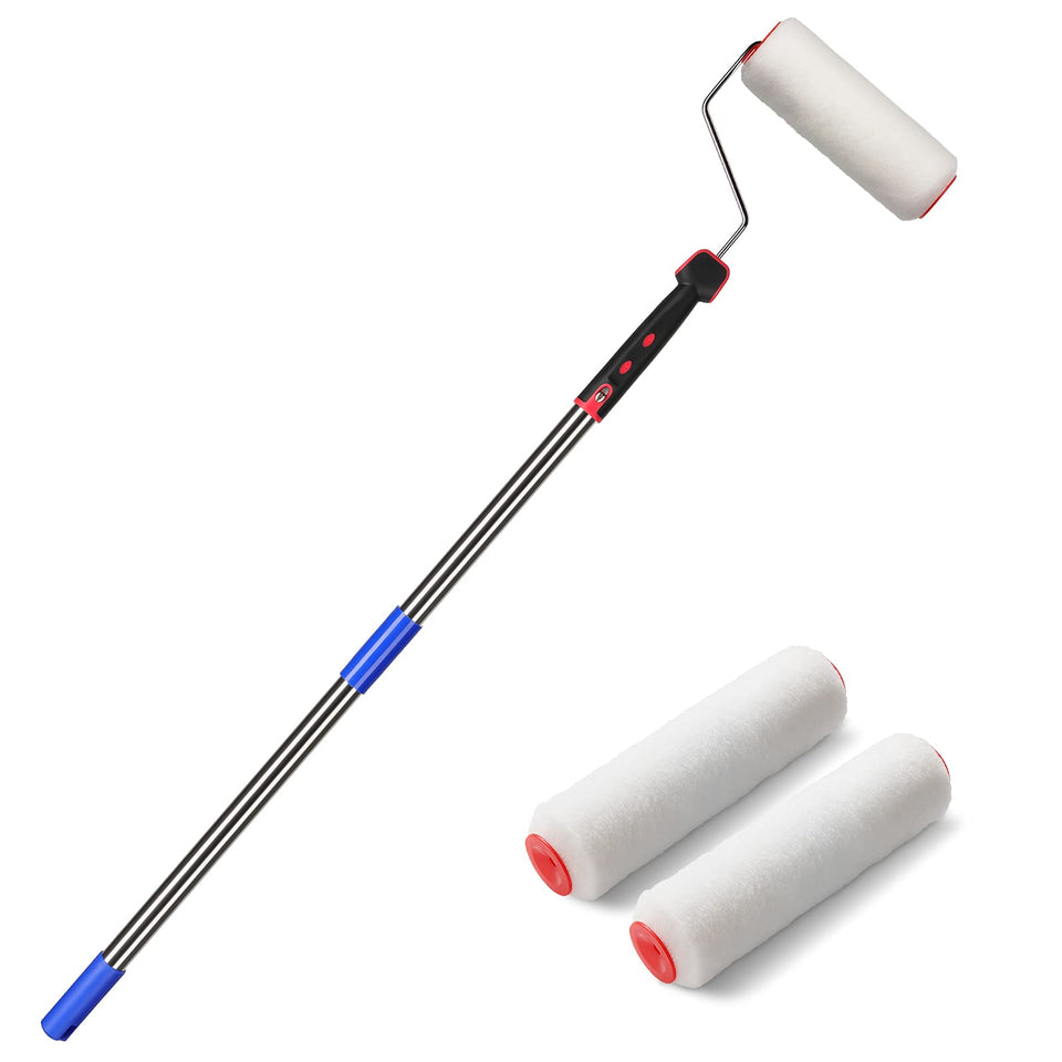 FLY HAWK paint roller with 4 ft pole extended for ceiling reach.