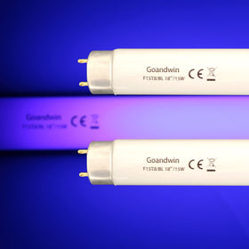 Flyercatch 2-pack 18in bulbs glow for vibrant UV-A fluorescence in art.