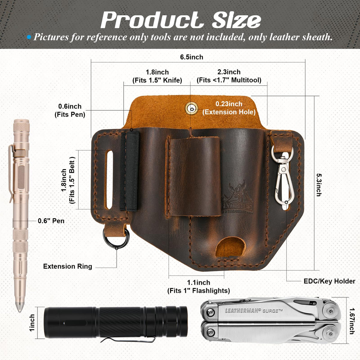 Hand-stitched design adds classic style while protecting your tools.