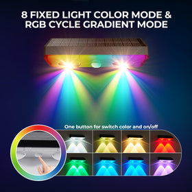 Flyingod Solar Fence Light with 9 color modes for deck ambiance.