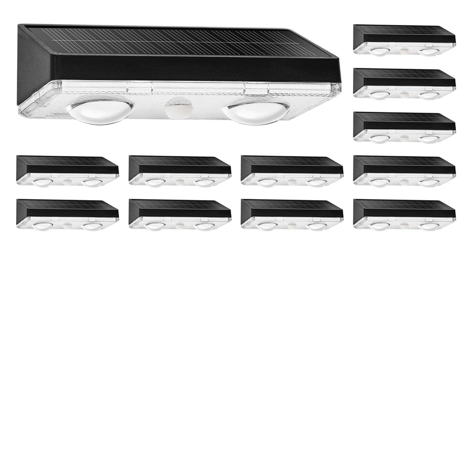 Flyingod Solar Fence Lights outdoor 12-pack illuminate fences wirelessly for long-lasting evenings.