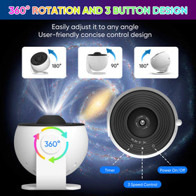 FlyLily Galaxy Projector in a bedroom setting for ambient decor