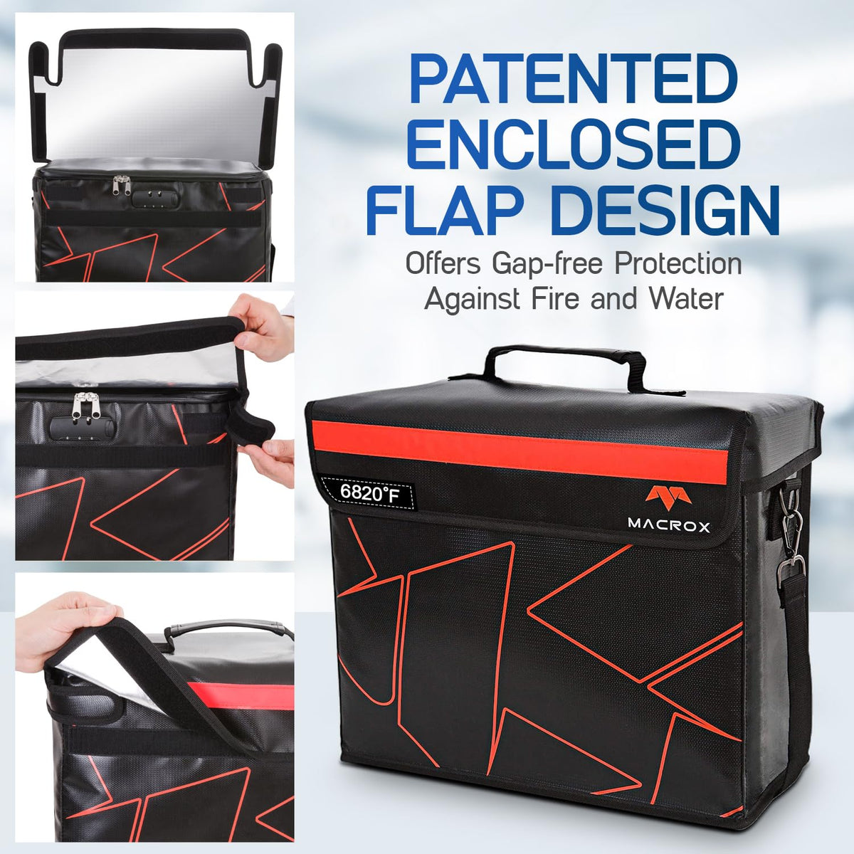 Flypal bag features double-zip lock and 3-pin code for secure storage.
