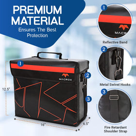 Reinforced base and sturdy handles on Flypal bag for easy transport.