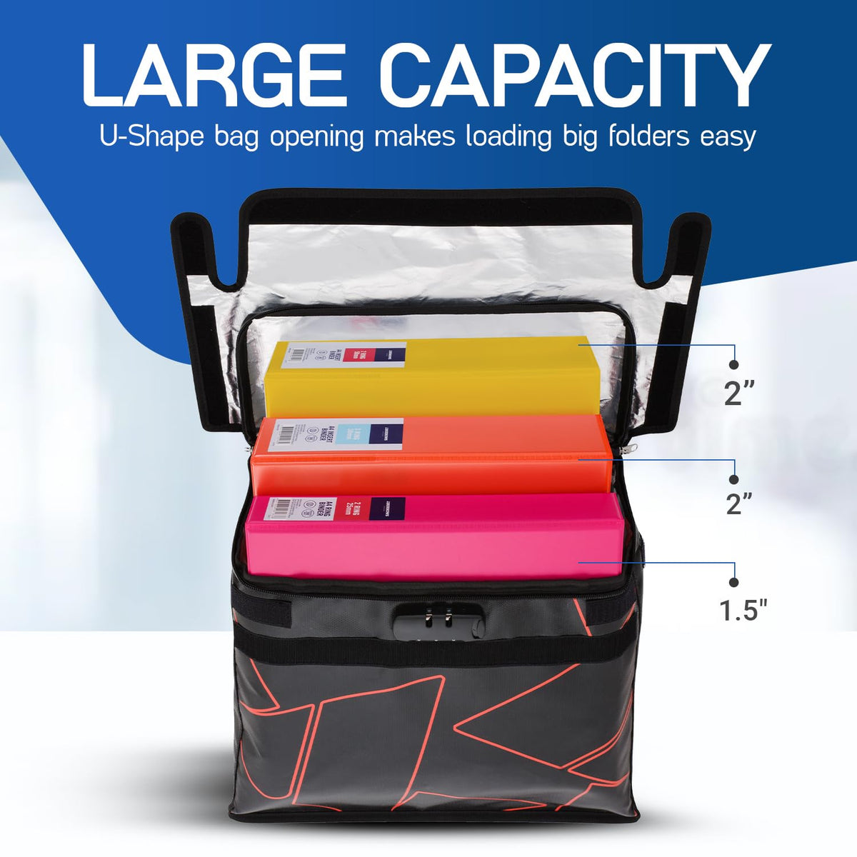 Spacious Flypal interior fits large documents and laptops securely.