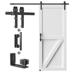 Flyvlieg barn door track 6ft, durable steel rails for smooth sliding.
