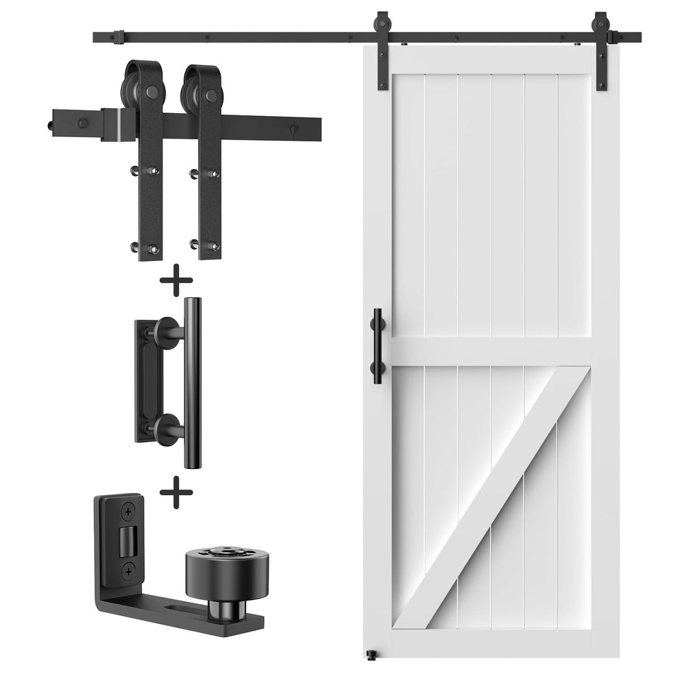 Flyvlieg barn door track 6ft, durable steel rails for smooth sliding.