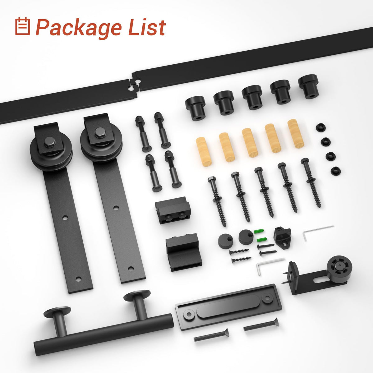 Flyvlieg wide-capacity hardware kit compatible with 36-inch doors.