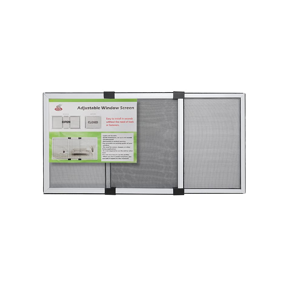 Flyzzz adjustable window screen horizontal fits 28-52 inches for flexible openings