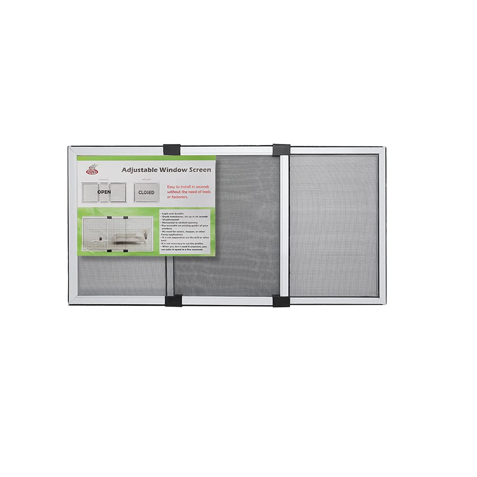 Flyzzz adjustable window screen horizontal fits 28-52 inches for flexible openings
